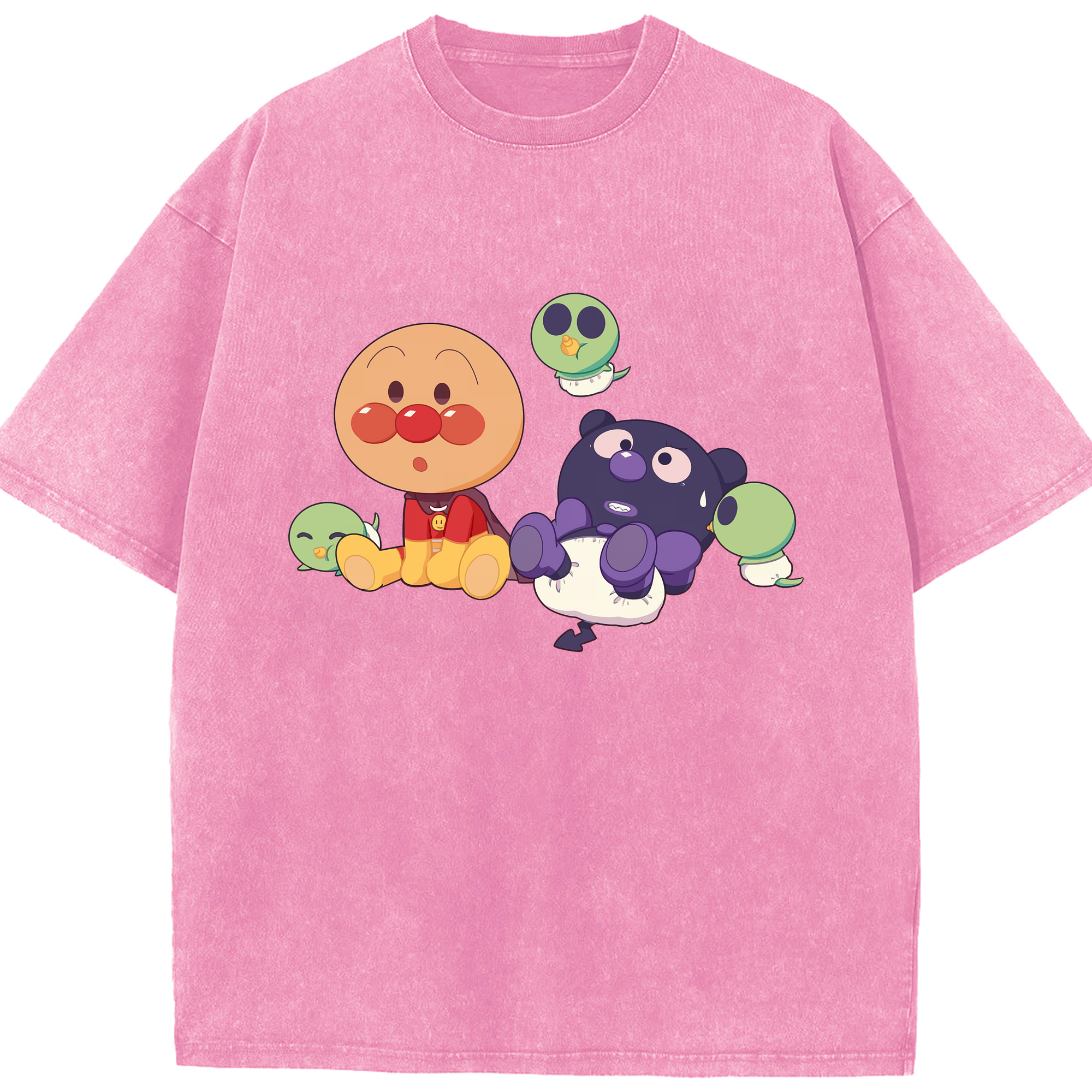 （画像用） アンパンマン Anpanman 綿100% ヴィンテージ風 半袖Tシャツ（フロントプリント）